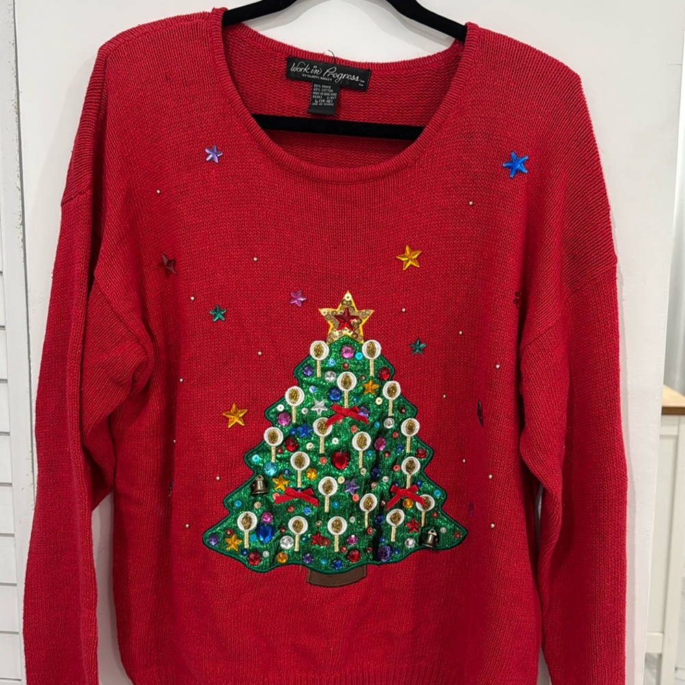 Vintage Christmas tree ugly Christmas sweater